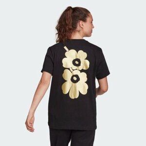 NWT Adidas x Marimekko Gold Unikko Print T-shirt, Medium